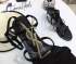 Saint Laurent Cassandra YSL Strappy Sandal Black YSL-3258